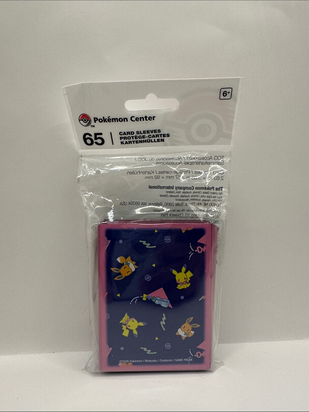Pink & Navy Pikachu Card Sleeves - 65 Pack